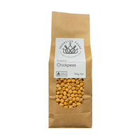 Australian grown organic chickpeas. Produced in Pittsworth Queensland