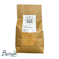 A bag of Australian grown organic spelt. Grown biodynamically by Burrum Biodynamics in Marnoon Western Victoria