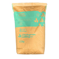 A 12.5kg bag of fine Organic Semolina. Produced by Wholegrain Milling and sold by Sovereign Foods.