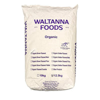 A bag of Organic brown linseed from Waltanna Farms