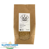 Brown Rice - Medium Grain, Rainfed, Biodynamic 1kg-Pulse & Grain-Slater Farms-Sovereign Foods-Rainfed Rice-Australian Grown Bulk Foods