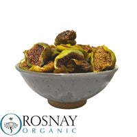 A bowl of Australian-grown organic slow dried dried raw figs. Produced by Rosnay in NSW and sold By Sovereign Foods in QLD