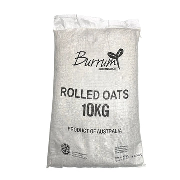 Rolled Oats Creamy Biodynamic 10kg-Pulse & Grain-Burrum Biodynamics-Sovereign Foods-Oats-Bulk-Organic-Australian Grown-
