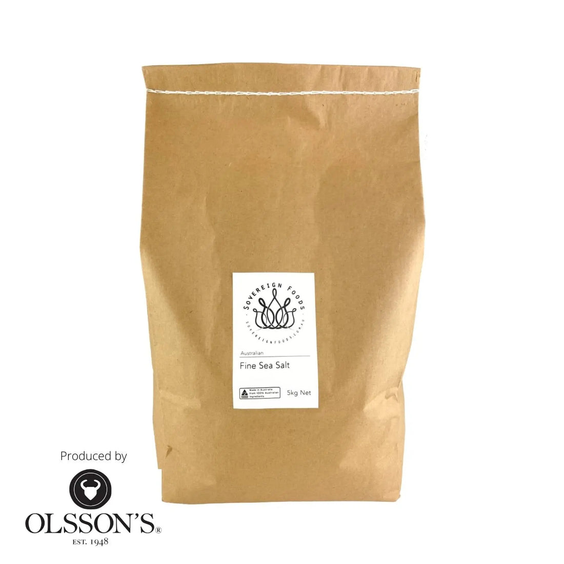 Sea Salt Fine 5kg-Grocery-Olsson's Pacific-Sovereign Foods-Salt-Australian Produced-Australian Bulk Foods