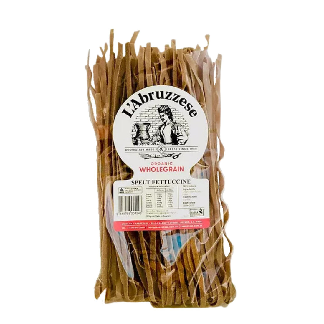 Spelt Fettuccine Organic 300g-Grocery-L'Abruzzese-Sovereign Foods-Australian Made-Australian Ingredients-Australian Pasta-Organic