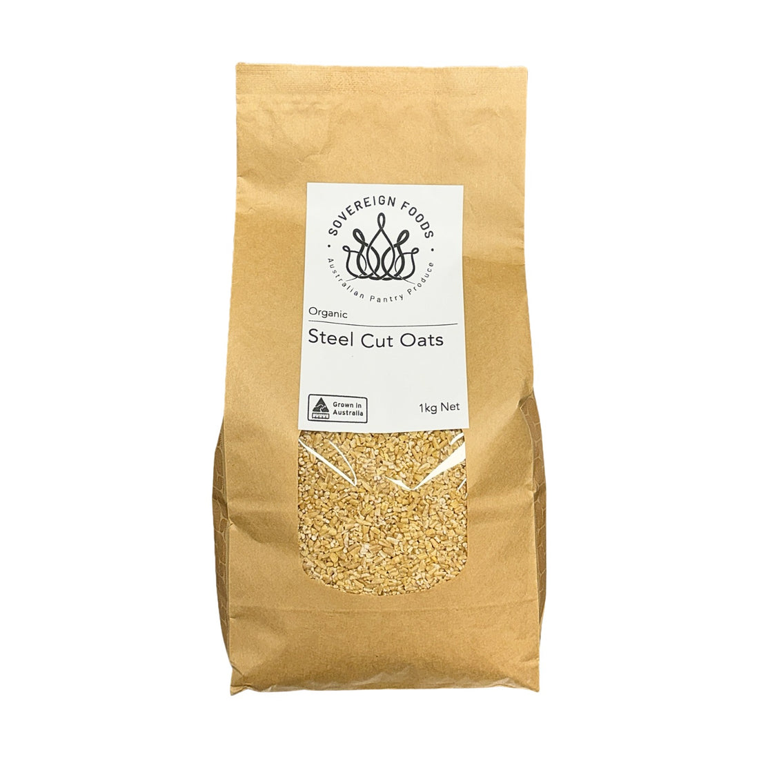 A bag of Australian organic steel cut oats. 