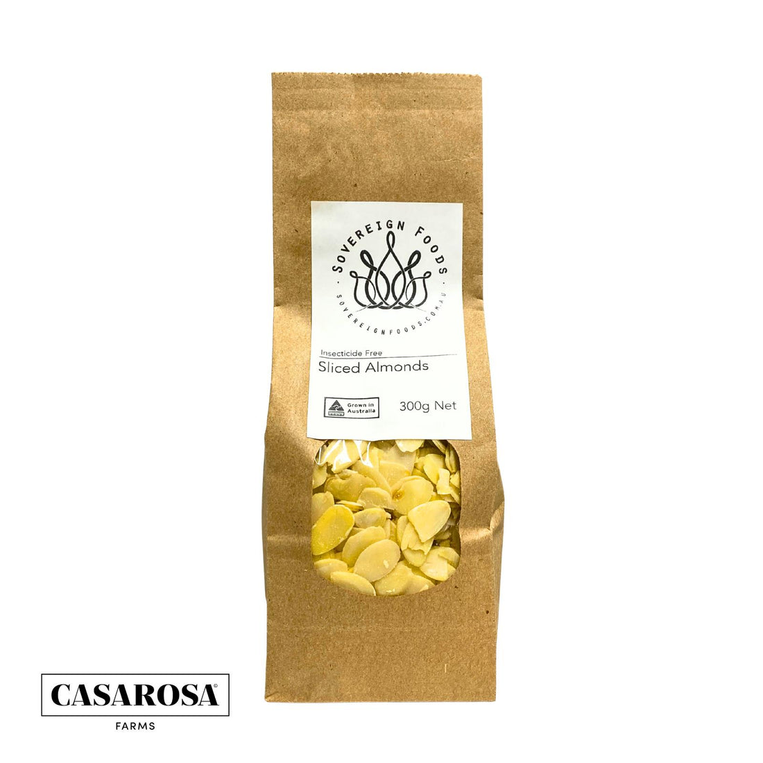 A bag of Australian grown almonds slices. 