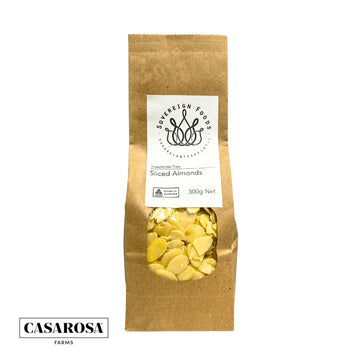 A bag of Australian grown almonds slices. 