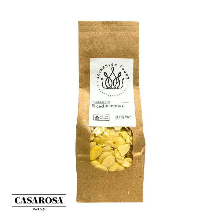 A bag of Australian grown almonds slices. 