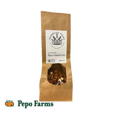 A bag of Australian grown hazelnuts. 