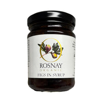 A Jar of Australian grown organic figs in syrup. Produced by Rosnay, sold by Sovereign foods. 