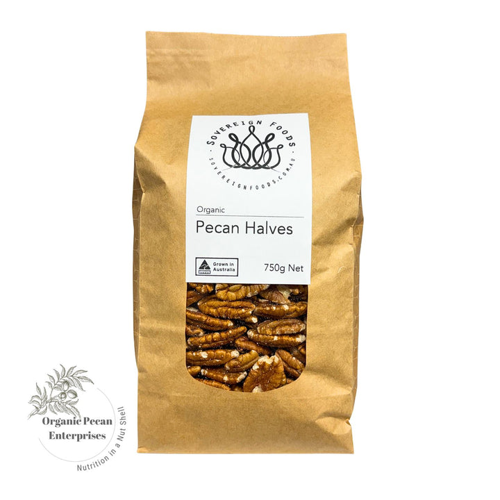 A bag of Australian grown organic pecans