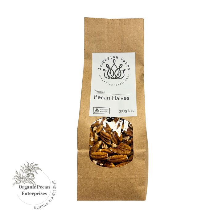 A bag of Australian grown organic pecans