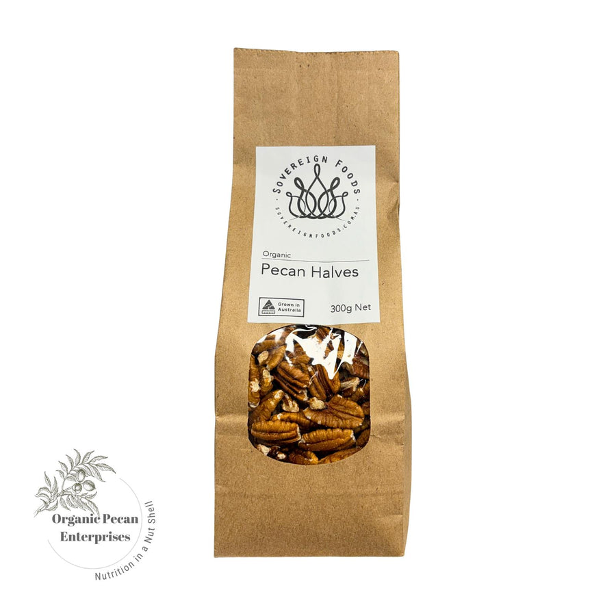 A bag of Australian grown organic pecans