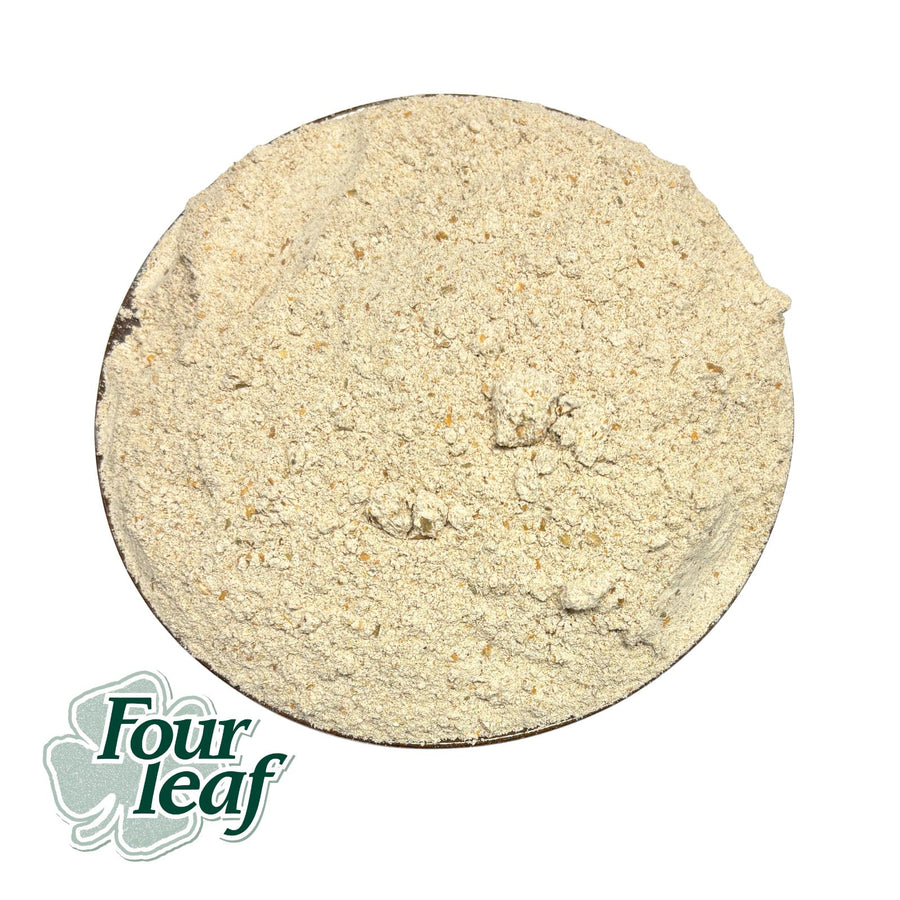 a bowl of loose organic rye flour. 
