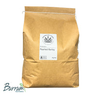 a 5kg bag of Australian grown organic Pearled Barley. Certified biodynamic and grown by Burrum Biodynamics and Sold by Sovereign foods