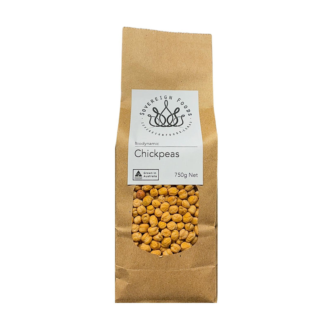 Australian grown organic chickpeas. Produced in Pittsworth Queensland