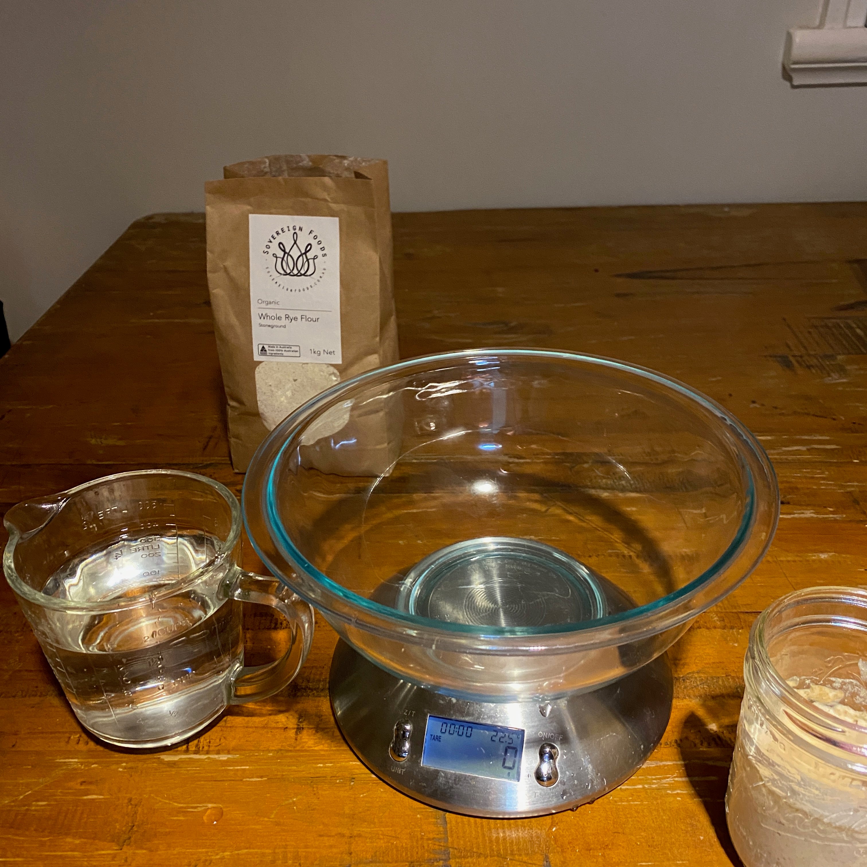 weighing the ingredients