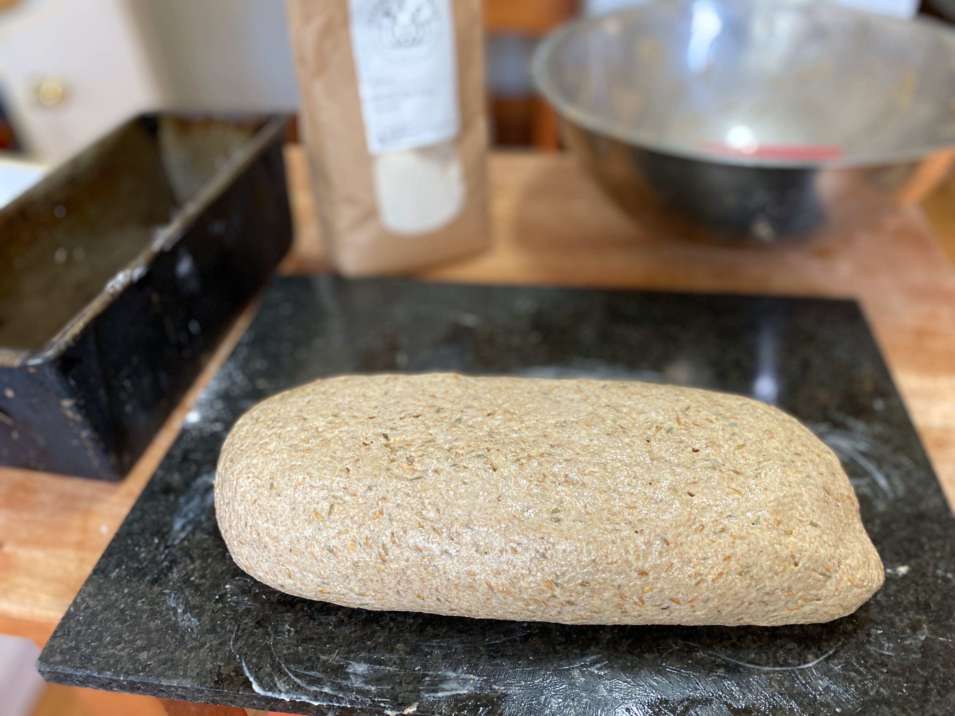Formed log ready for the pan