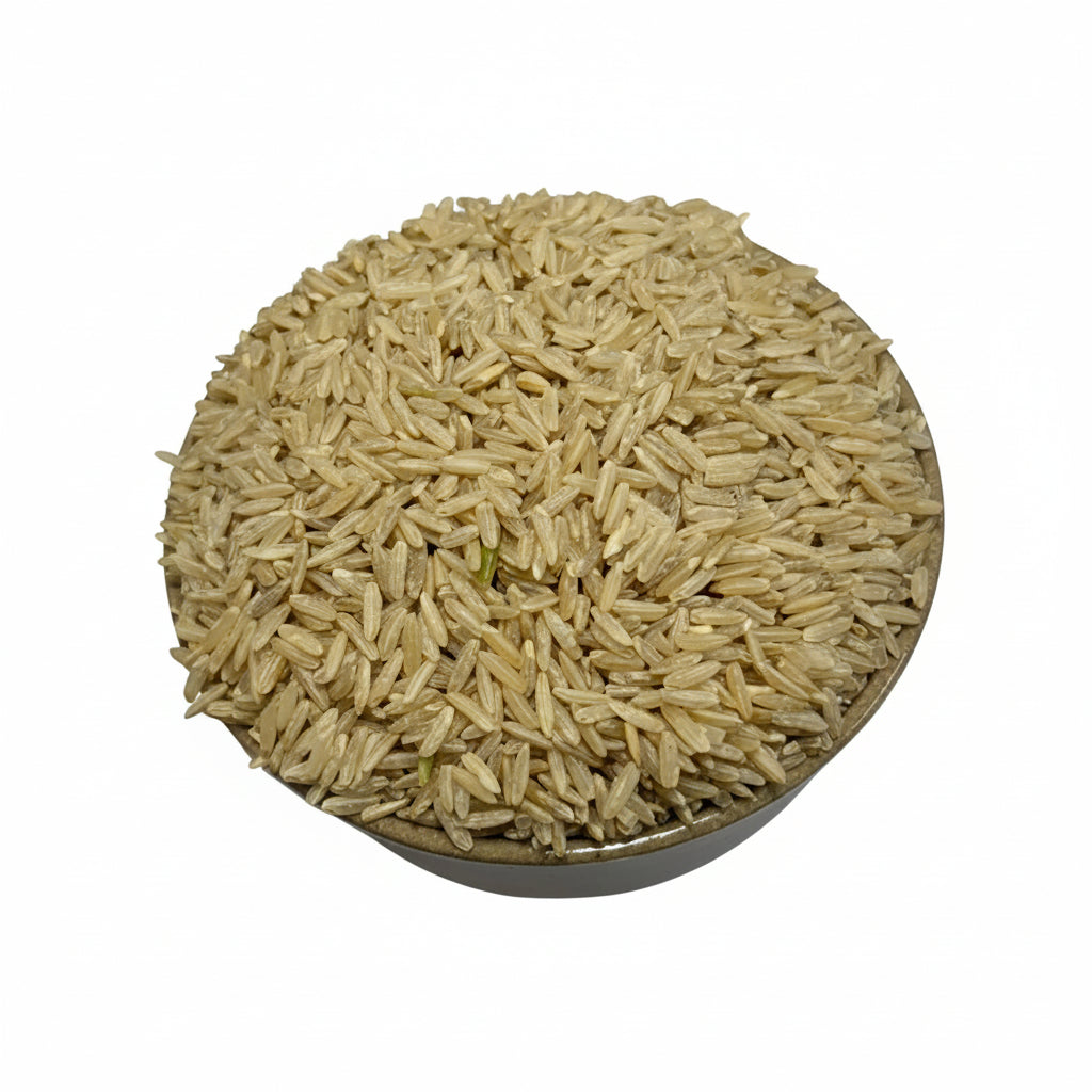a bowl of rainfed brown rice
