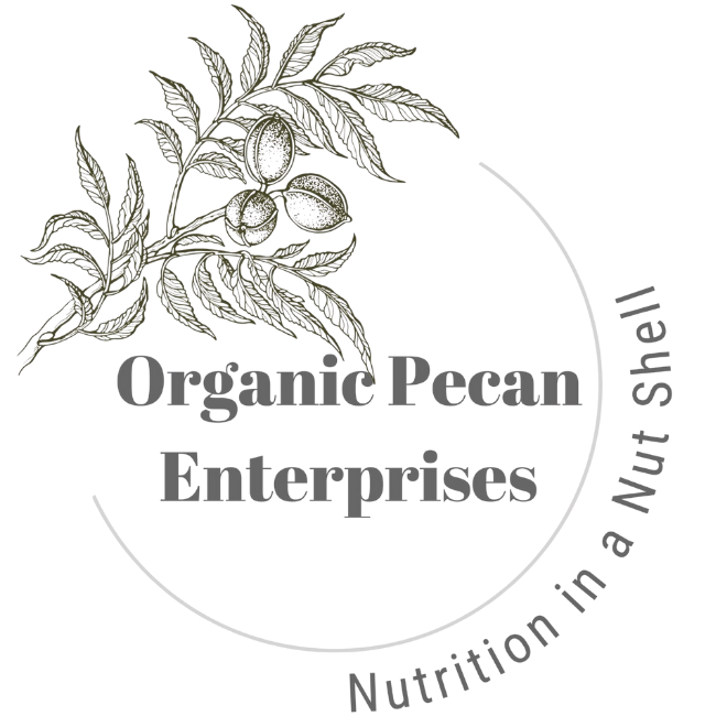 The logo for Organic Pecan Enterprises. OPE grown Australian organic pecans. 