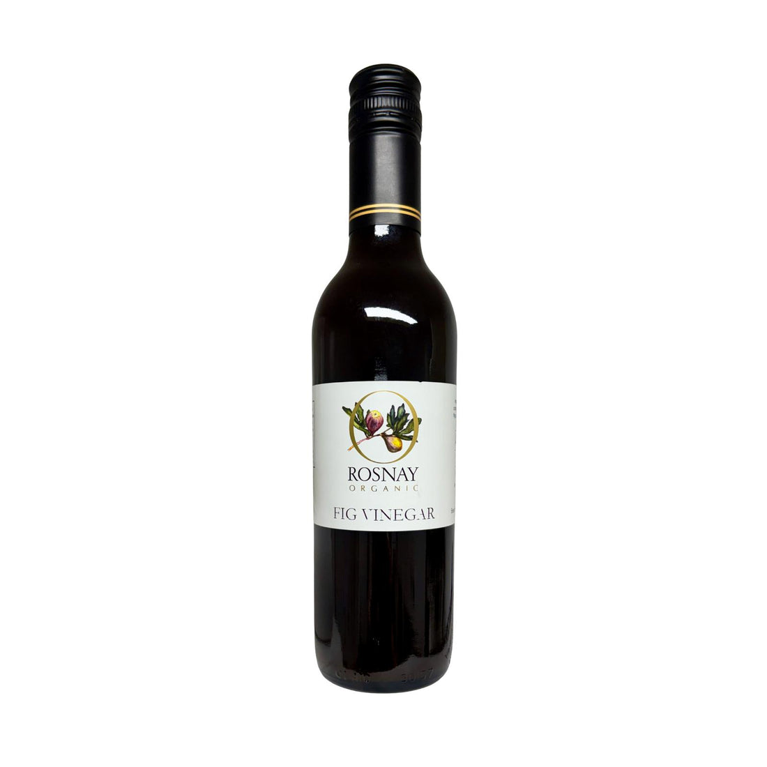 A bottle of fig vinegar made from Australian grown organic figs