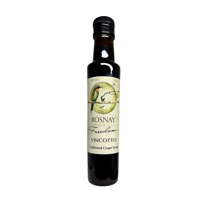 A bottle of Vino Cotto made from Australian grown organic wine graps