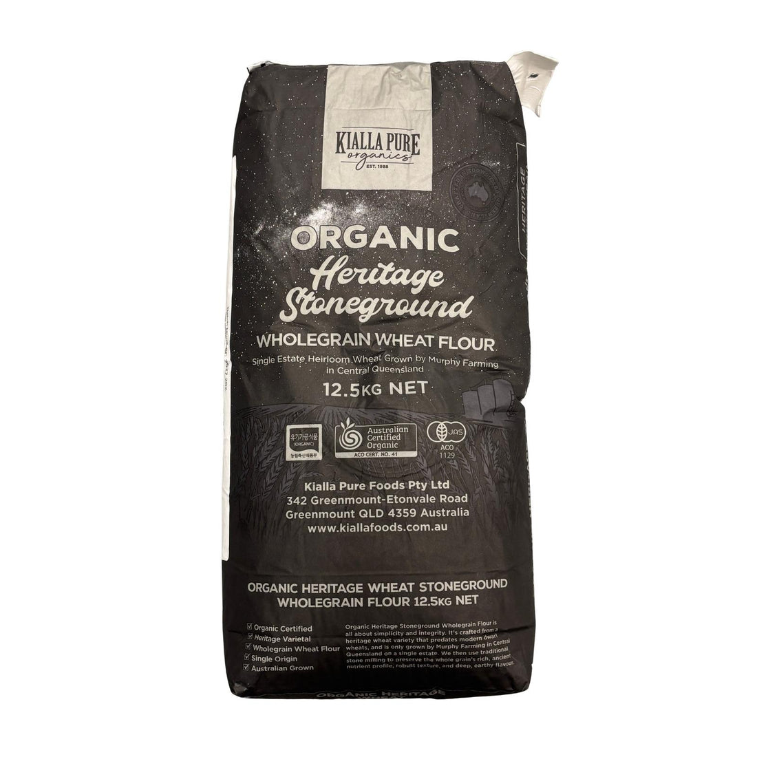 Heritage Wheat Flour Whole Organic | Foster Variety 12.5kg