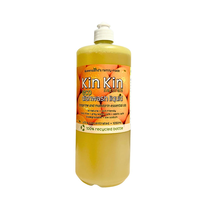A 1L bottle of Australian made sustainable Dishwashing liquid from Kin Kin naturals