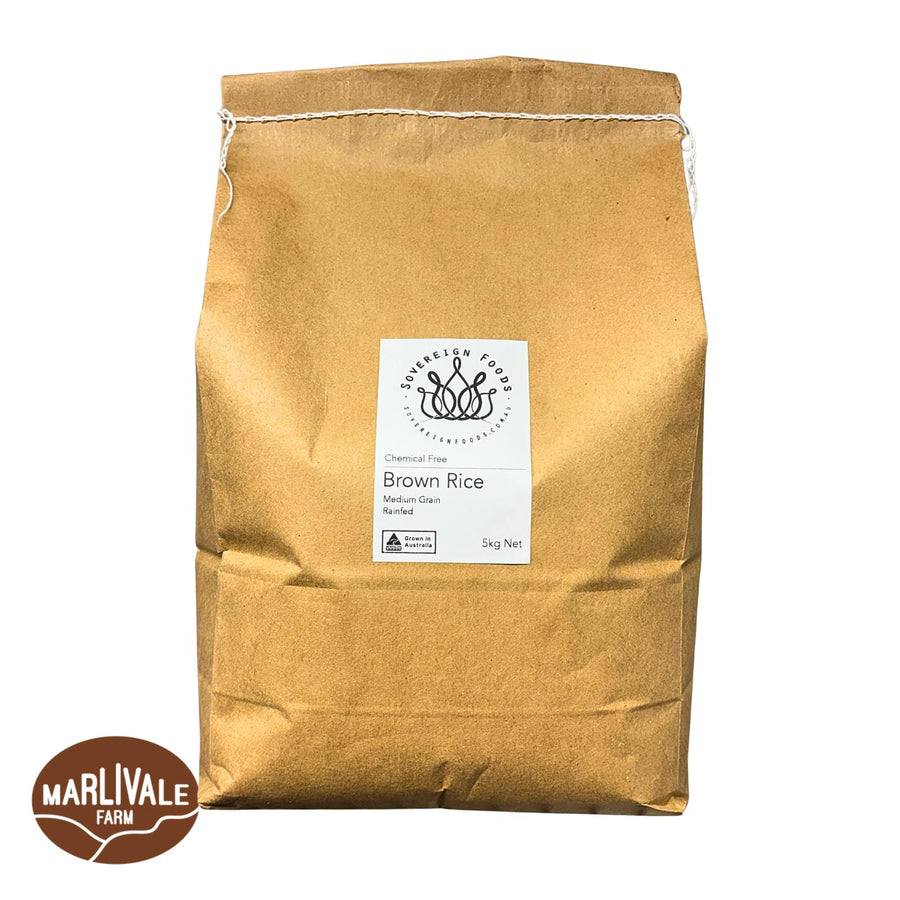 Rawfields Brown Rice Dryland Rainfed Brown Rice 5 kg | Chemical Free| NSW Grown