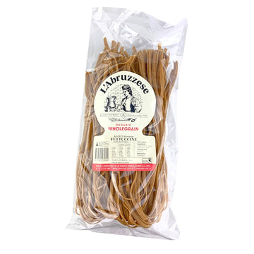 a pack of Australian made organic wholemeal khorasan fettuccine pasta