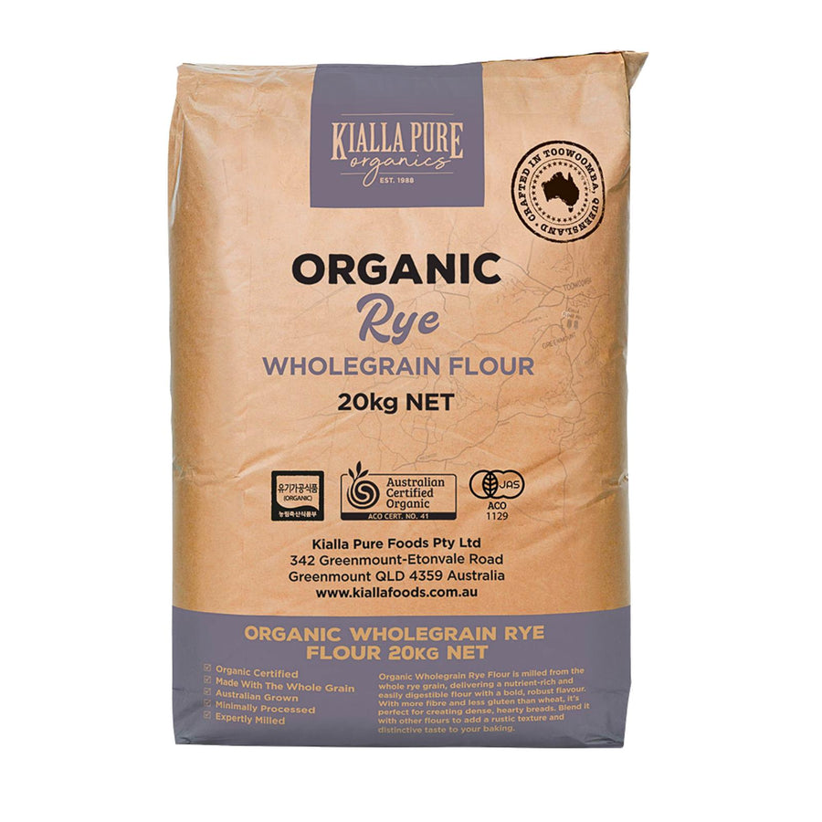 Organic Rye Flour 20kg – Bulk | Stone Milled | Four Leaf Milling