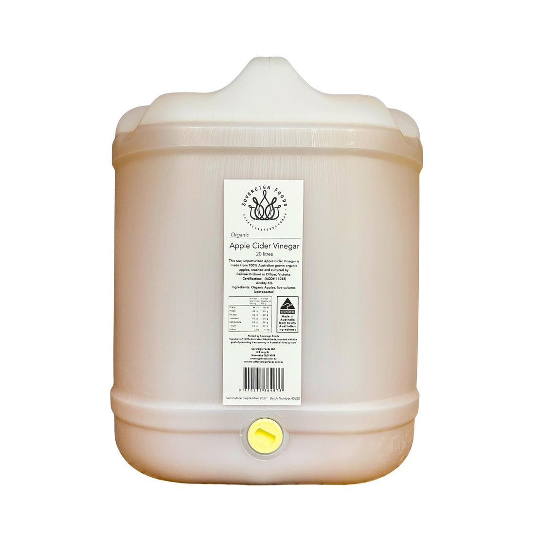 Apple Cider Vinegar Organic 20 litre