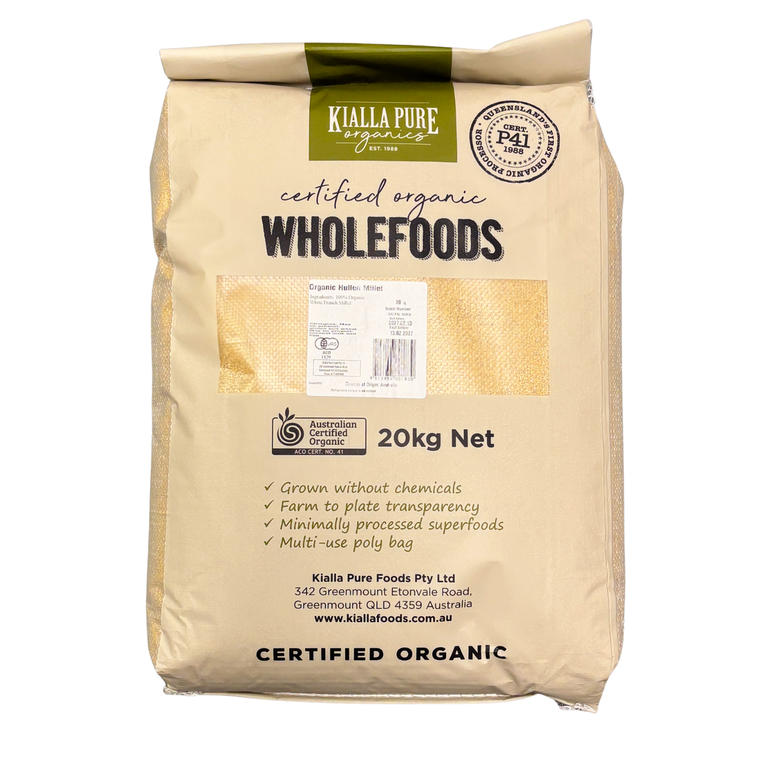 Hulled Millet Organic 20kg