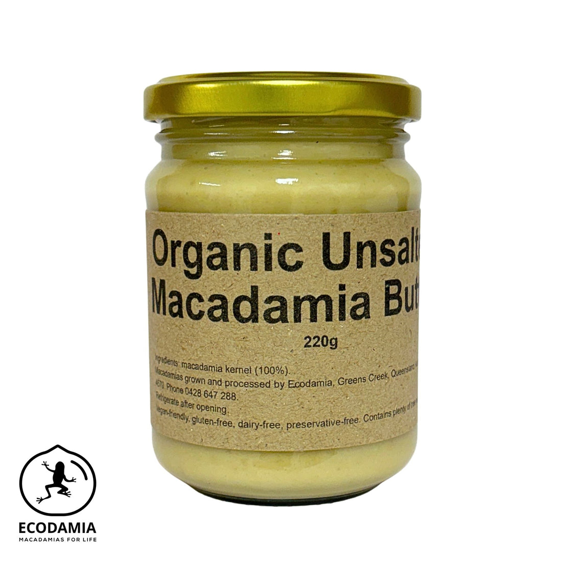 Macadamia Butter Unsalted Organic 220g
