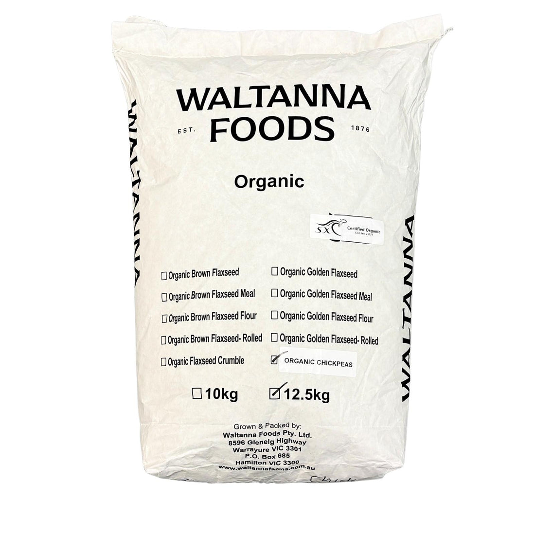 Chickpeas White Organic 12.5kg