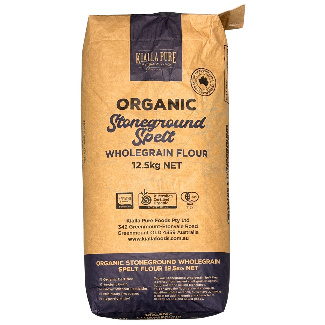 Spelt Flour Whole Organic 12.5kg