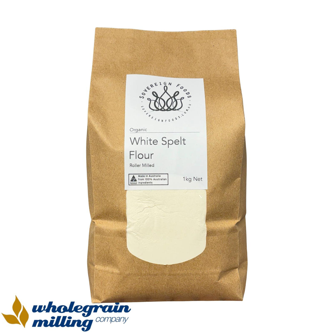 Organic white spelt flour. Australian grown and triple sifted