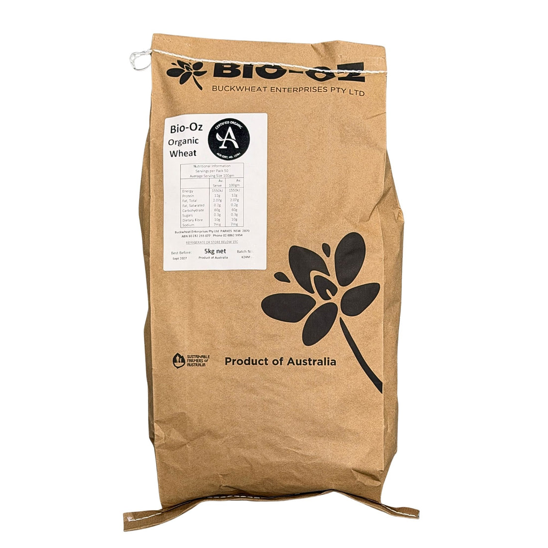 Wheat Grain Hard White Organic 5kg | Sunco Variety