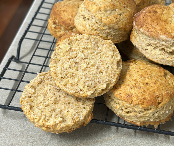 Freshly Milled Scones made from freshly milled soft wheat grain. Purple straw is a wheat grain that is perfect for cakes, biscuits and scones