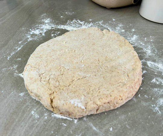 rolled fresh scone dough made from freshly milled soft wheat grain. Purple straw is a soft wheat grain that is perfect for cakes, biscuits, cookies and scones