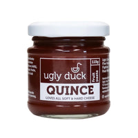 A jar of quince paste made from rescued queensland fruit. Made by Ugly duck fine foods in Brisbane QLD
