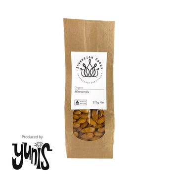 Almonds Certified Organic 375g-Nuts & Seeds-Yunis-Sovereign Foods-Nuts-Australian Grown-Organic