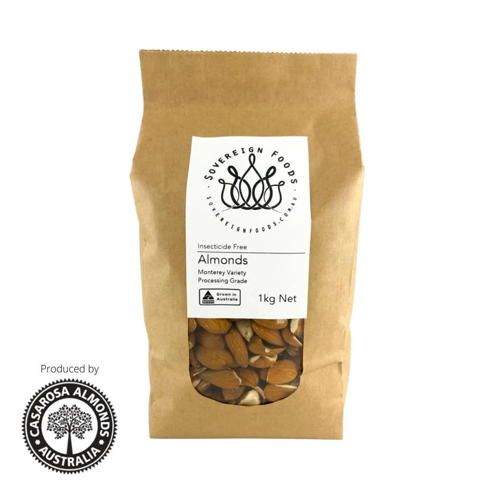 Almonds Processing Grade Insecticide Free 1kg-Nuts & Seeds-The Almond Farmer-Sovereign Foods-Australian Grown Nuts-Pesticide Free-Chemical Free