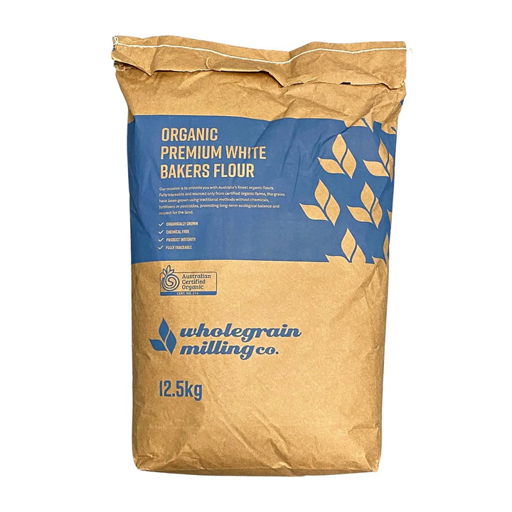 Baker's Flour White Roller Milled Organic 12.5kg-Flour & Baking-Wholegrain Milling Co-Sovereign Foods-Organic-Flour-Bulk-Sourdough-Breadmaking