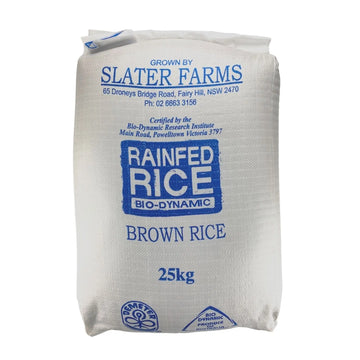 Brown Rice - Medium Grain, Rainfed, Biodynamic 25kg-Pulse & Grain-Slater Farms-Sovereign Foods-Rainfed Rice-Australian Grown Bulk Foods