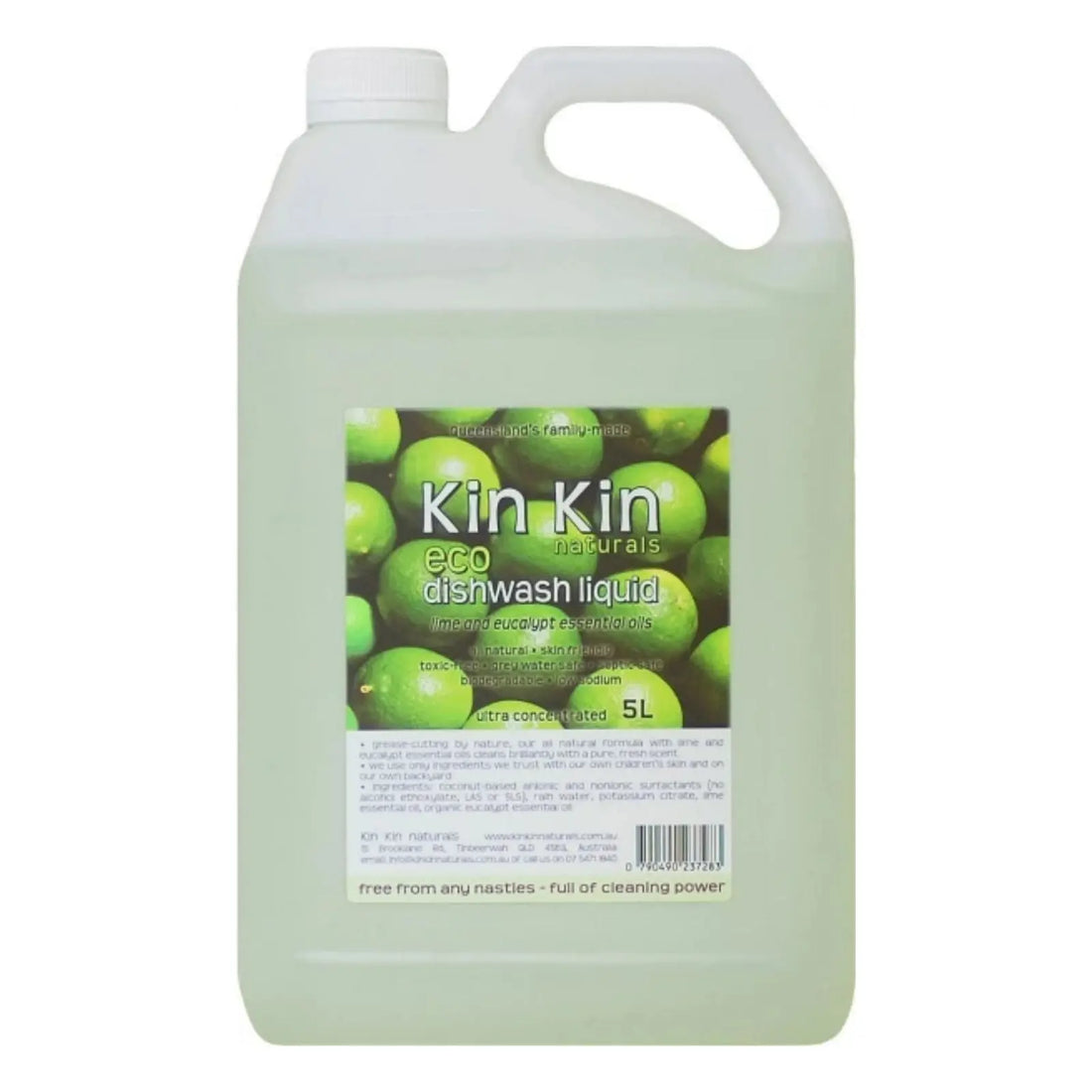 Dishwashing liquid Lime & Eucalypt 5L-Household-Kin Kin Naturals-Sovereign Foods-Cleaning-Australian Made