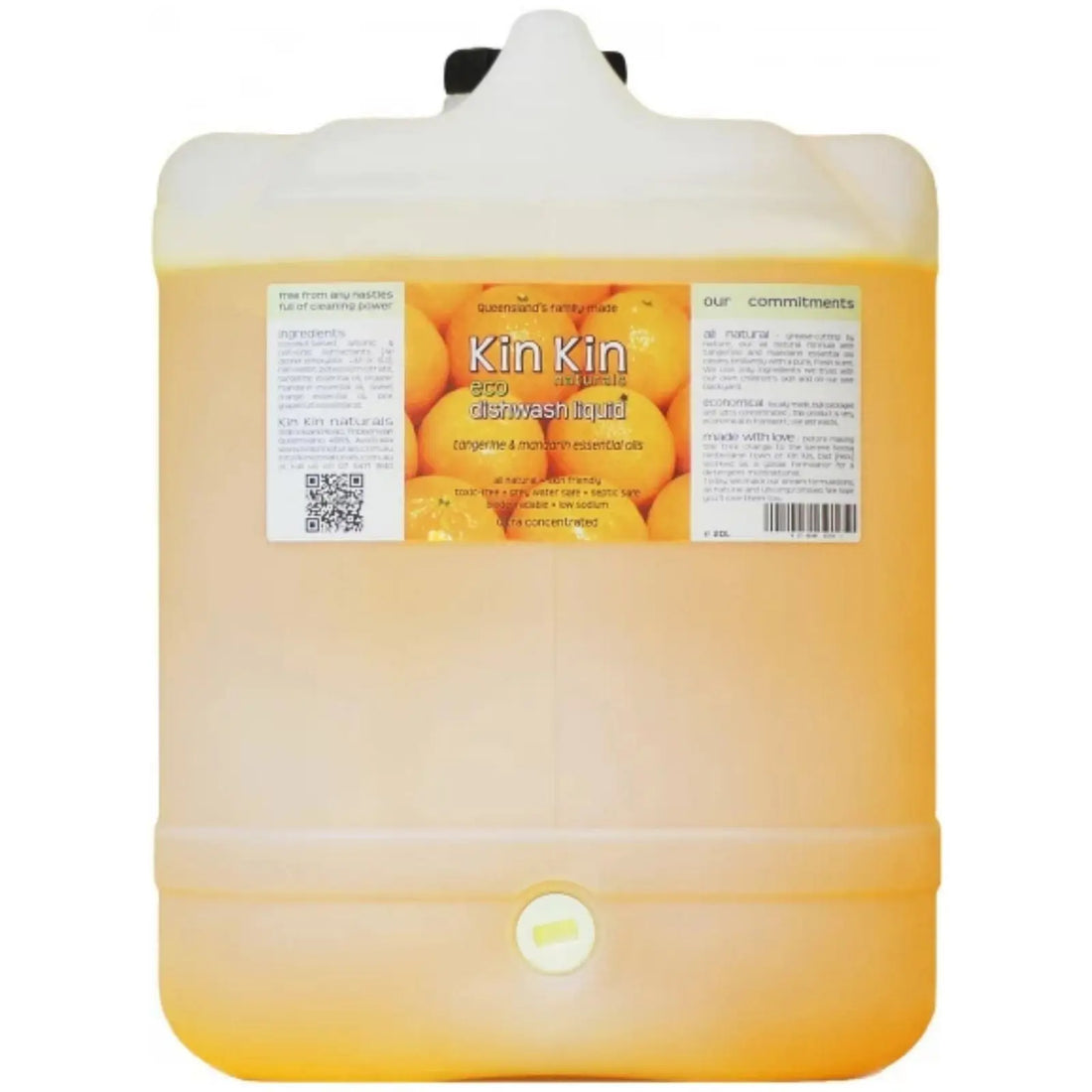 Dishwashing liquid Tangerine & Mandarin 20L-Household-Kin Kin Naturals-Sovereign Foods-Cleaning-Australian Made