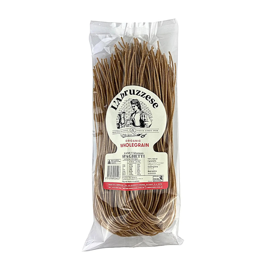 Kamut Spaghetti Organic 375g-Grocery-L'Abruzzese-Sovereign Foods-Australian Made-Australian Ingredients-Australian Pasta-Organic