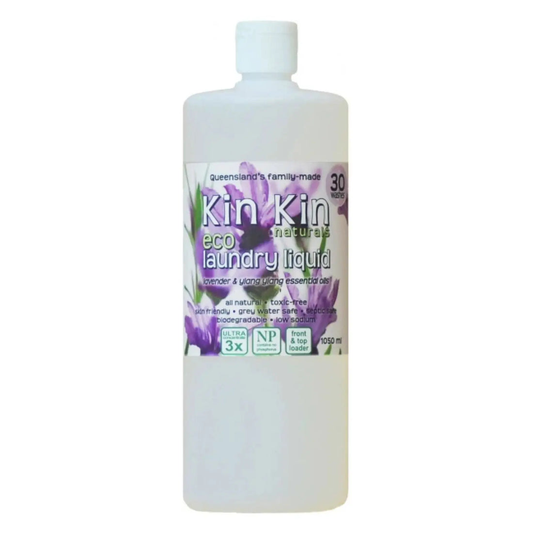 Laundry Liquid Lavender & Ylang Ylang 1.05 litre-Household-Kin Kin Naturals-Sovereign Foods-Cleaning-Australian Made